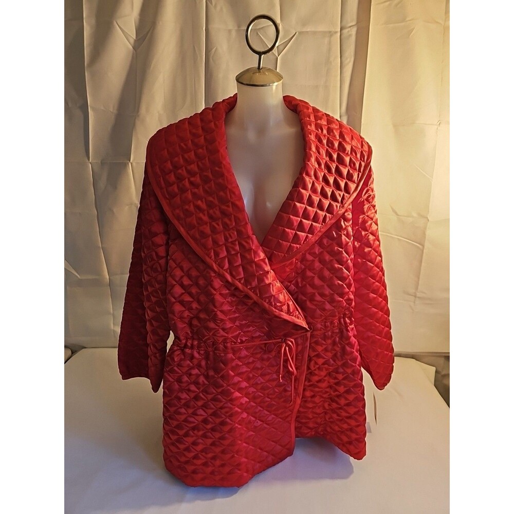Vintage NWT Josie Quilted Jacket Coat Red size small 100% polyester